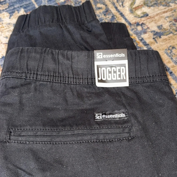NWT SP essentials men’s drawstring elastic joggers pants bottoms black LG - Picture 9 of 14